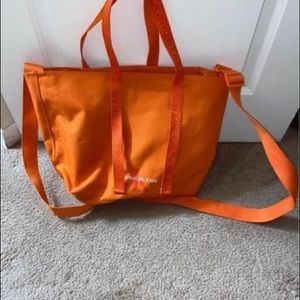 Calvin Klein hard orange canvas tote bag